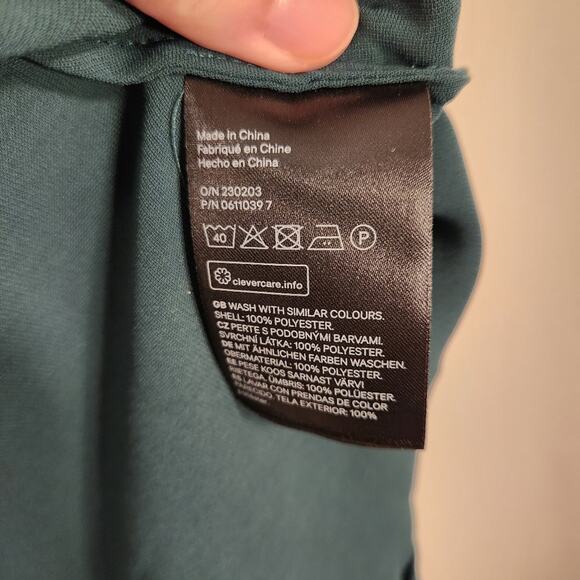 H&M Green High Neck Unlined Pin Tuck Gremlincore Goblincore Twee Womens 2 NEW - Picture 5 of 12